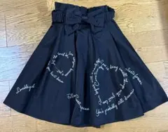 mezzo piano 黒リボン付きフレアスカート