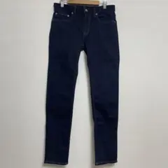 【超美品】GU 濃紺 デニム ジーンズ ストレート ストレッチ素材 伸縮性のサムネイル