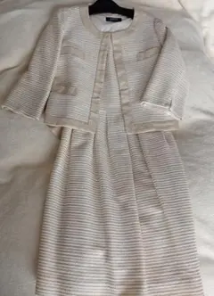 スプリングサマー　セレモニーワンピース　セット ノーカラー ワンピース スーツ