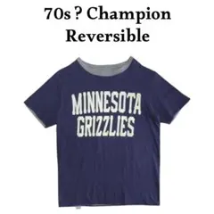 70s?Champion バータグ 両面ビッグプリントダブルフェイスTシャツのサムネイル