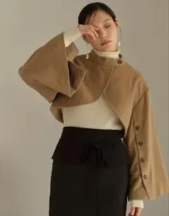 Eaphi slit button flare bolero jacket