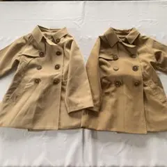 ベージュ ダブルブレストコート 95〜100cm
