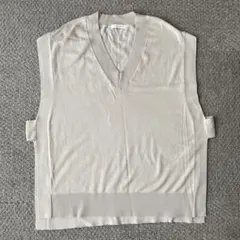 グローバルワーク　ニットベスト　フリーサイズ　ライトベージュ