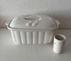 日本製 竹泉窯 陶器製 ぬか漬け鉢 水抜き器付き ぬか床 漬物容器 常滑焼風 白のサムネイル