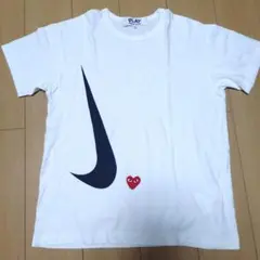 プレイ コム デ ギャルソン×ナイキ 日本製 ワッペン スウッシュ Teeシャツ
