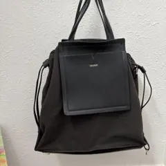中古品　TRIDEEP ハンドバッグ　スウェード調　ブラック　合皮