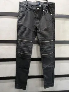 H＆M ブラックスキニーバイカージーンズ M-