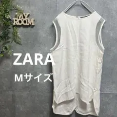 ZARA ザラウーマン タンクトップ レディース ノースリーブ 白 透け M