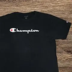 チャンピオン Tシャツ 2XL 黒 スクリプトロゴ　US古着 定番 ブラックのサムネイル