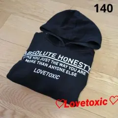 Lovetoxic　ラブトキ　パーカー　可愛い♡　クロップド丈　ロゴ入り　黒