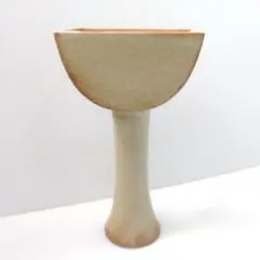 池坊　清水焼　小林正明　陶器花器 清水焼 小林正明 池坊黄釉花器 27.5cm - メルカリ