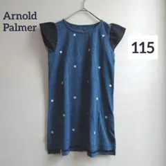 【Arnold Palmer】アーノルドパーマー　刺繍花柄　ワンピース　ネイビーのサムネイル
