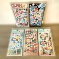 3Dシール ぷくぷくシール 樹脂入り 3D Sticker 立体シール 5枚