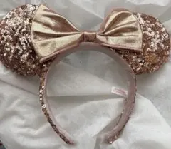 ミニーマウス風ゴールドカチューシャ