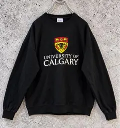 Champion UNIVERSITY カレッジスウェット L 刺繍 ワッペン黒