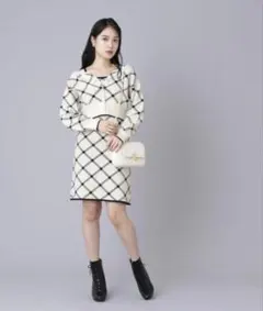 ジルバイジルスチュアート　チェックセットアップワンピース フリー ニットワンピ