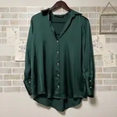 ZARAサテンシャツ