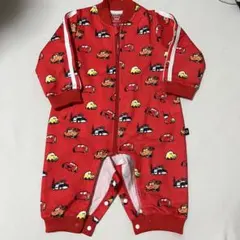 BABYDOLL カーズ 総柄 ロンパース カバーオール 赤