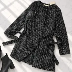 新品タグ付 GALLARDAGALANTE ツイード ロングコート ベルト F