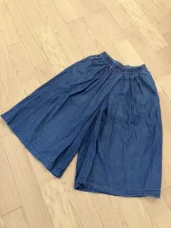 デニム ウエストゴム ガウチョ