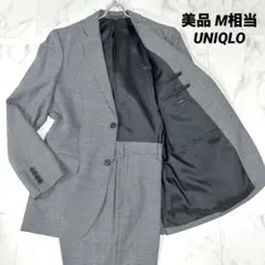 【美品】UNIQLO セットアップスーツ グレンチェック グレー系 M相当