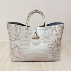 【美品】ロンシャン　LONGCHAMP　ロゾ　トートバッグ　アイボリー