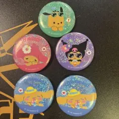 サンリオキャラクターズ サマーバケーション 缶バッジ 5点セットのサムネイル