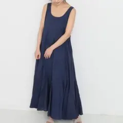 マリハ 夏の星影のドレス ノースリーブワンピース ネイビー マキシ丈