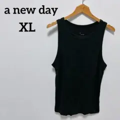美品a new day ブラック タンクトップ キャミソール【XL】