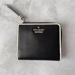 美品✨ケイトスペード レザー折財布　定期入れ　ブラック黒のサムネイル