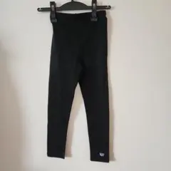 エンジェルブルー130黒いレギンス刺繍ロゴ付き