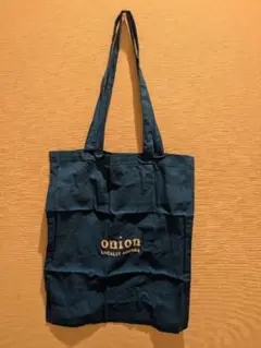［週末値下げ］韓国カフェオニオンonion エコバッグ　トートバッグ ブルー