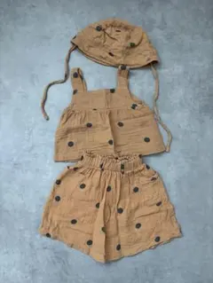 organic zooドット柄 タンクトップ スカート 帽子 セット - メルカリ