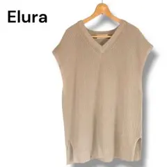 エルーラ レディース ニット ベスト ジレ Vネック 体系カバー レイヤード