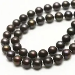 アコヤ真珠パールロングネックレス　7.0-7.5mm　ブラックカラー　普段使い