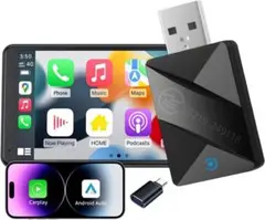 ワイヤレス アダプター 自動接続 カープレイ カーナビ 音楽 通話 車　新品