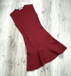 ZARA KNIT ノースリーブワンピース ボルドー M