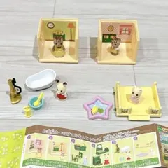 シルバニアファミリー　つながるお部屋シリーズ　緑の家具とすてきなお部屋　ガチャ