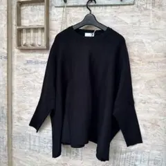 新品未使用 スコットクラブ購入 上質オーバーサイズ 黒ニット 長袖