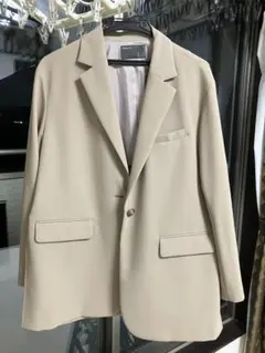 美品✨NOBLE プレーンピークドラペルダブルジャケット　ベージュ　38　M NOBLE ノーブル 麻ストレッチピークドラペルダブルジャケット