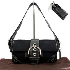 ★極美品★COACH コーチ ソーホー ワンショルダーバッグ シグネチャー　黒
