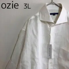 大きいサイズ　新品　ozie　オジエ　8070A　カッタウェイ　麻　リネンシャツ