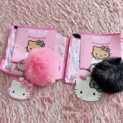 ハローキティ　ふわふわファーチャームBOOK 千鳥格子リボン　シークレット