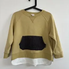 【BREEZE】マスタード色 ポケット付き トレーナー 110cm