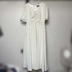 evelyn エブリン　ドット柄　半袖ワンピース