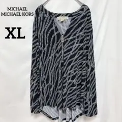 マイケルマイケルコース 【XL】チェーン 総柄 ブラウス Vネック 長袖のサムネイル