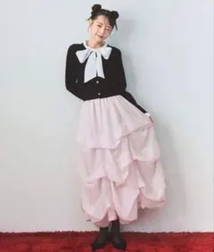 【新品未使用品】REDYAZEL タックバルーンボリュームシフォンロングスカート