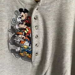 MICKEY,INC. ミッキー刺繍Tシャツ L/XL グレー