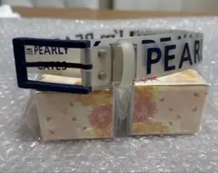 13時迄PEARLYGATESロゴプリントベルトフリーサイズ美品おまけ付