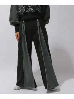 HARE ZIPタックワイドパンツ ブラック　グレー